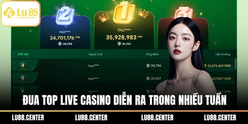 Đua top live casino diễn ra trong nhiều tuần